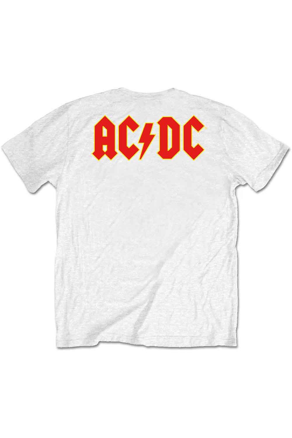 AC/DC Classic Logo Front/Back Print White Tshirt
