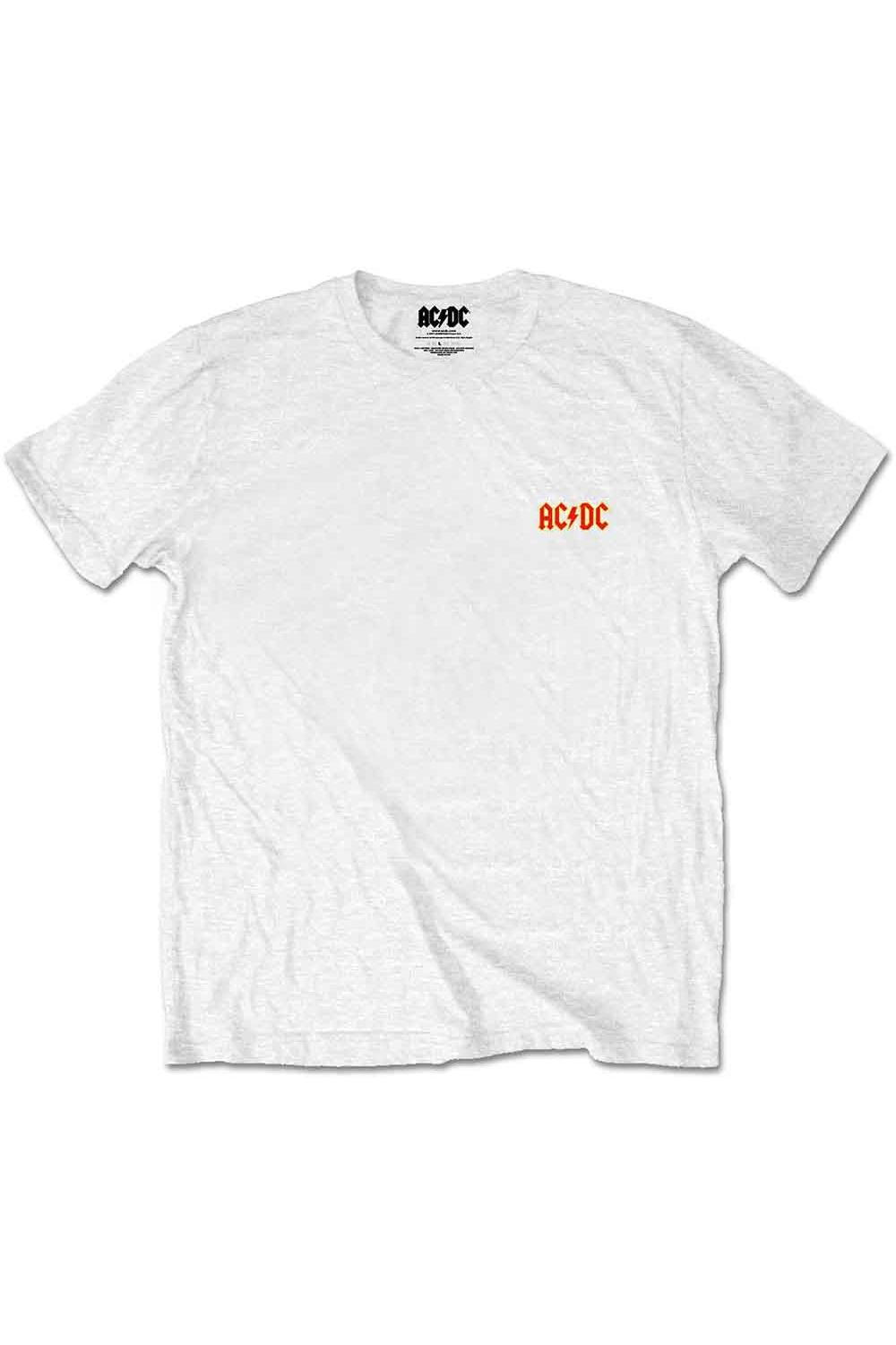AC/DC Classic Logo Front/Back Print White Tshirt