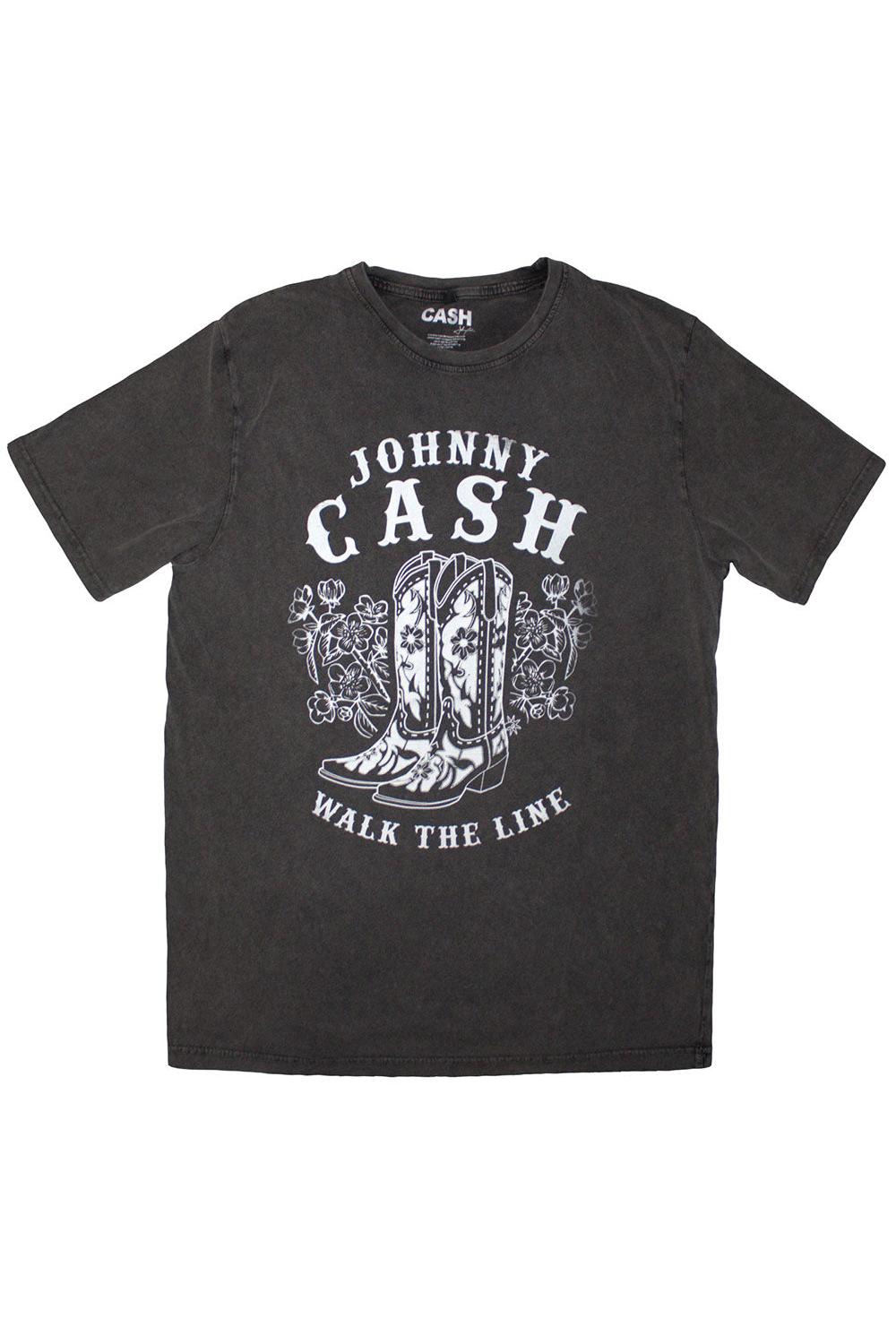 Johnny Cash Walk The Line Grey Stone Wash Tshirt