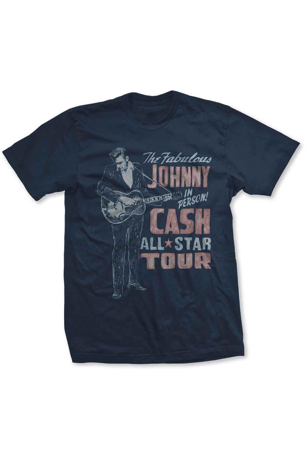 Johnny Cash All Star Tour Navy Tshirt
