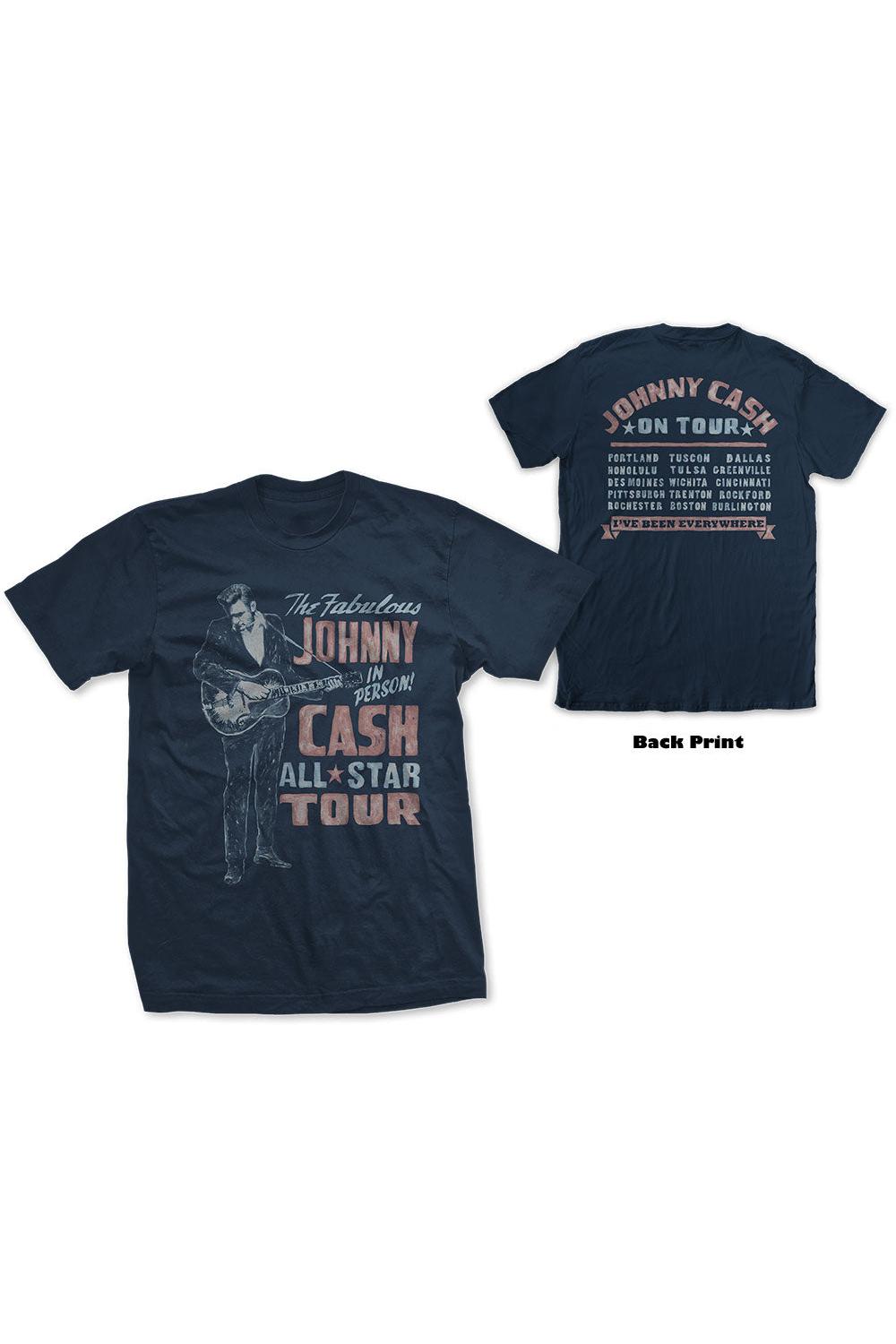 Johnny Cash All Star Tour Navy Tshirt