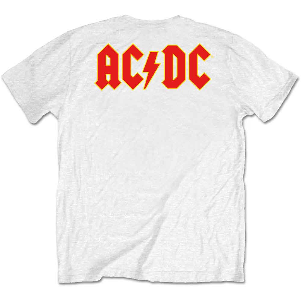 AC/DC Classic Logo Front/Back Print White Tshirt