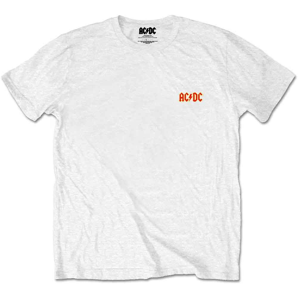 AC/DC Classic Logo Front/Back Print White Tshirt