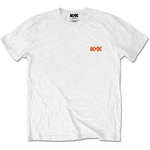 AC/DC Classic Logo Front/Back Print White Tshirt