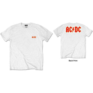 AC/DC Classic Logo Front/Back Print White Tshirt