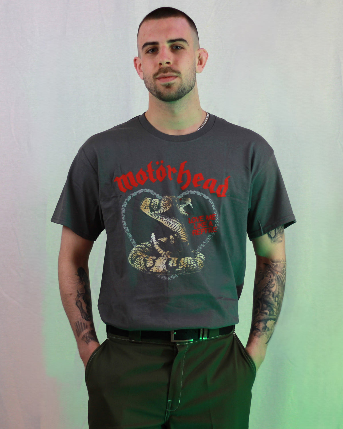 Motorhead Love Me Like A Reptile Grey Tshirt