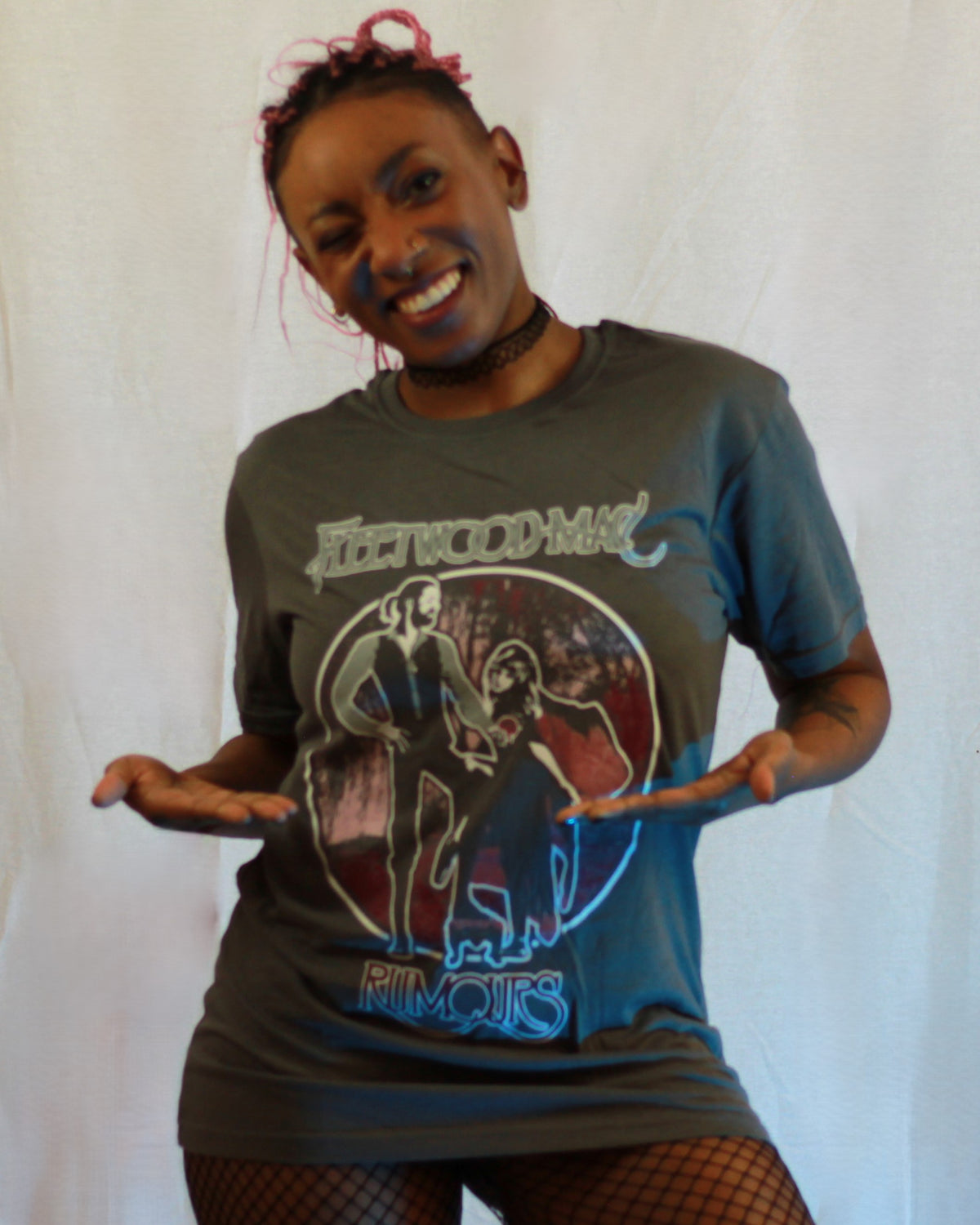 Fleetwood Mac Rumours Vintage Style Charcoal Grey Tshirt