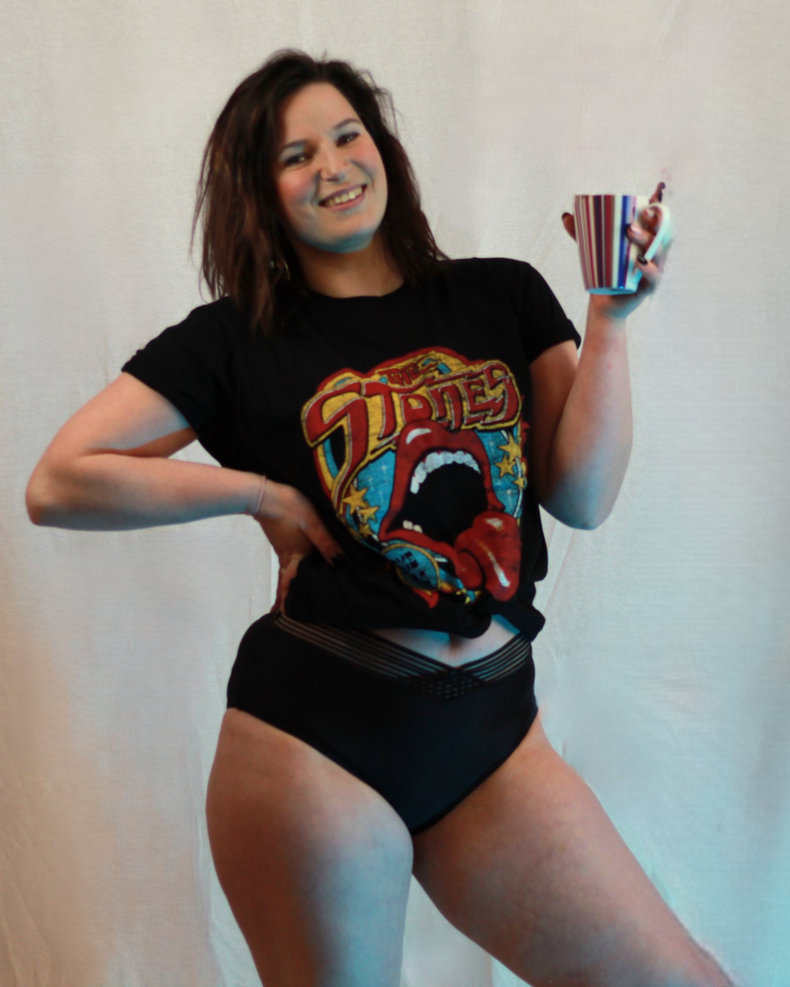 The Rolling Stones Retro 70s Black Tshirt