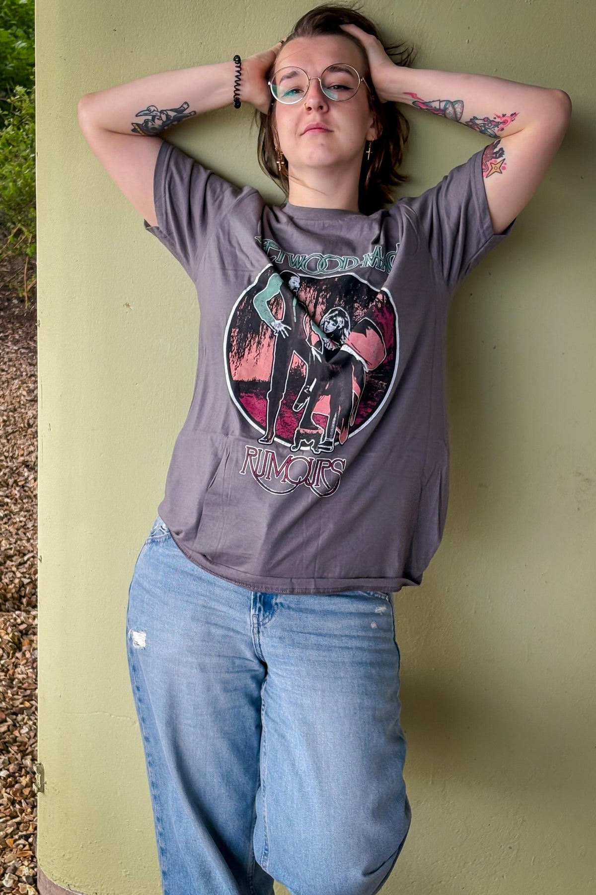 Fleetwood Mac Rumours Vintage Style Charcoal Grey Tshirt