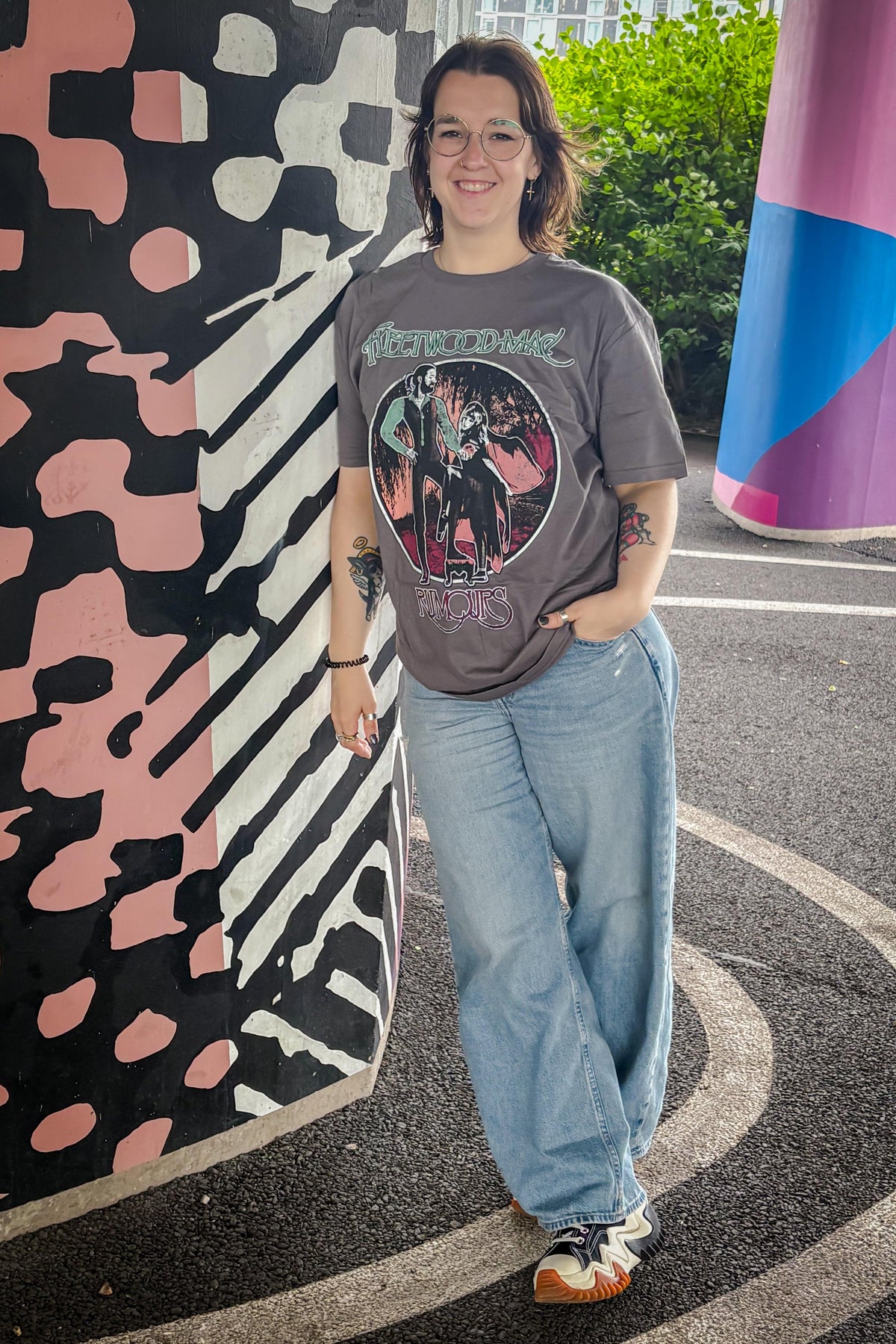 Fleetwood Mac Rumours Vintage Style Charcoal Grey Tshirt