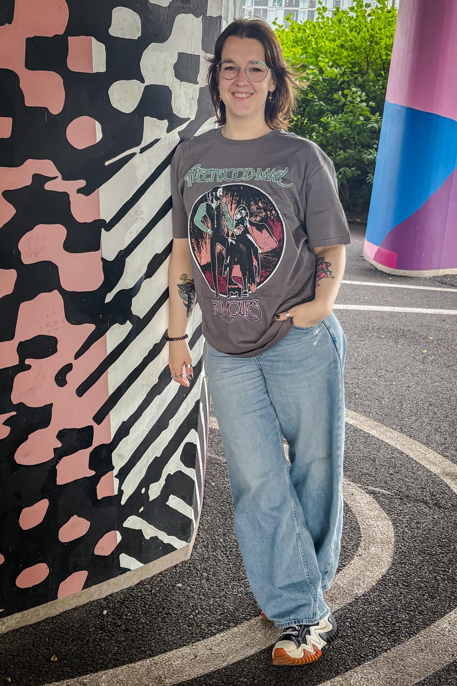 Fleetwood Mac Rumours Vintage Style Charcoal Grey Tshirt