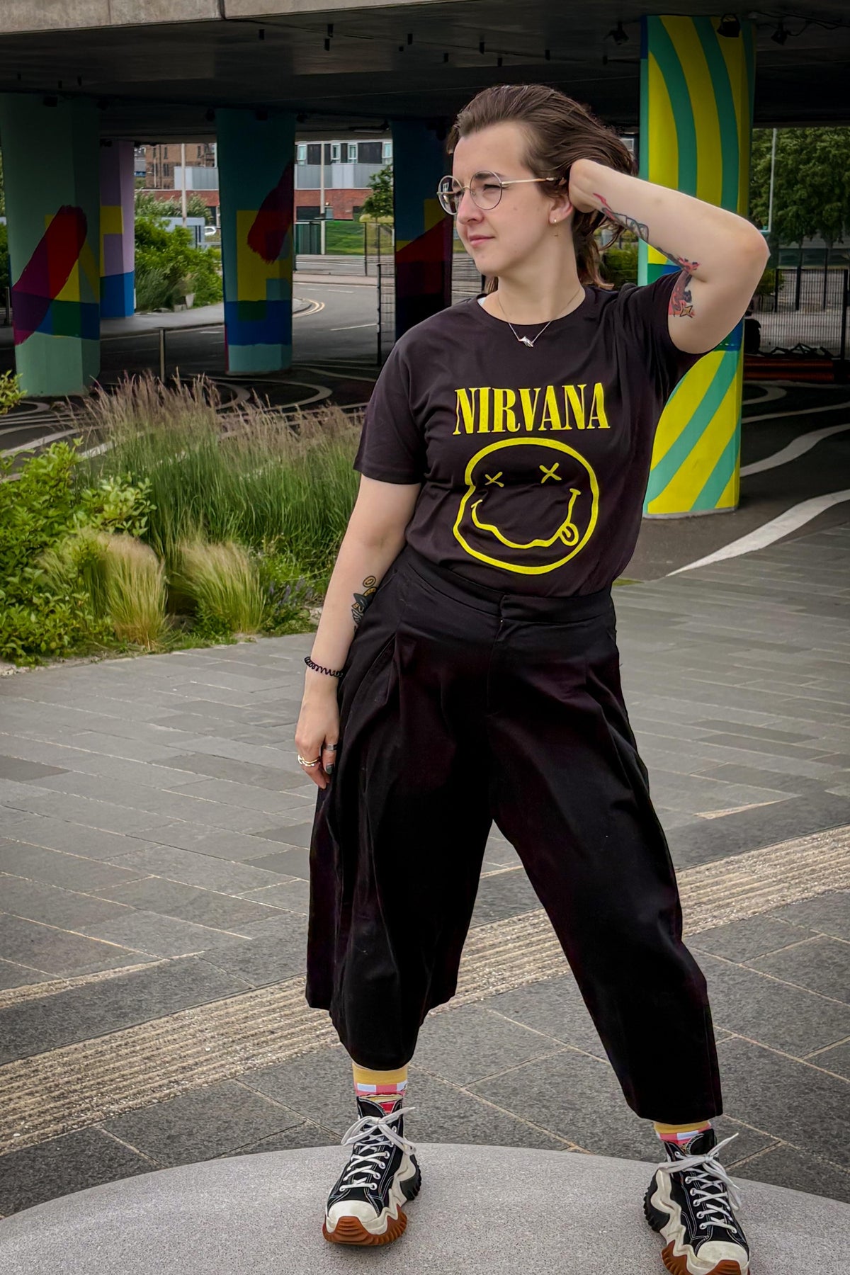 Nirvana Classic Happy Face Black Tshirt