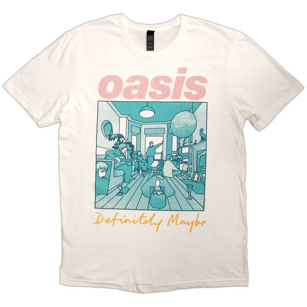 Oasis Definitely Maybe Pastel Fine Line Tshirt