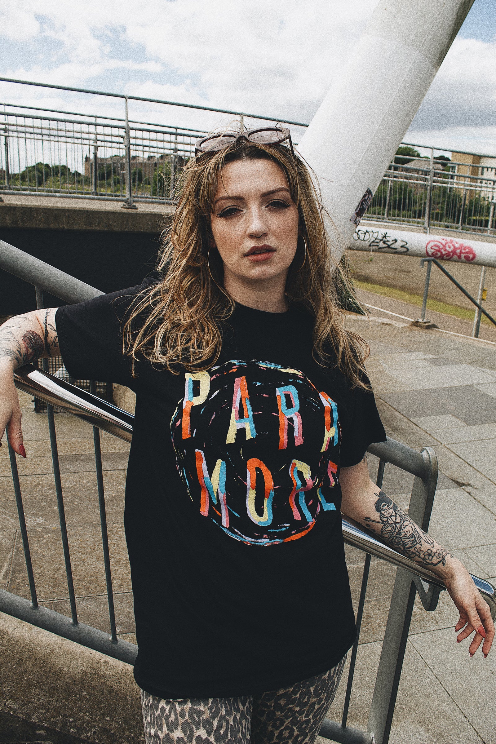Paramore Spiral Logo Black Tshirt