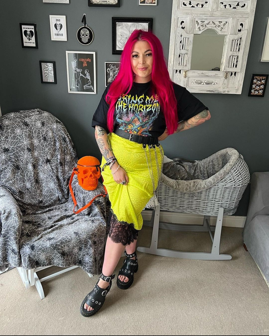 Bring Me The Horizon Zombie Dinosaur Black Tshirt