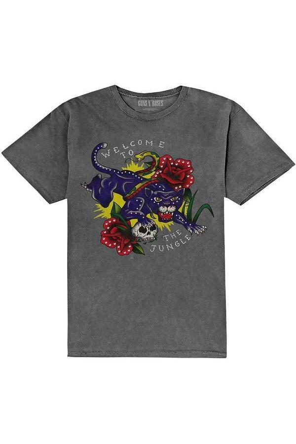 Guns N Roses Welcome To The Jungle Embellished Grey Tshirt