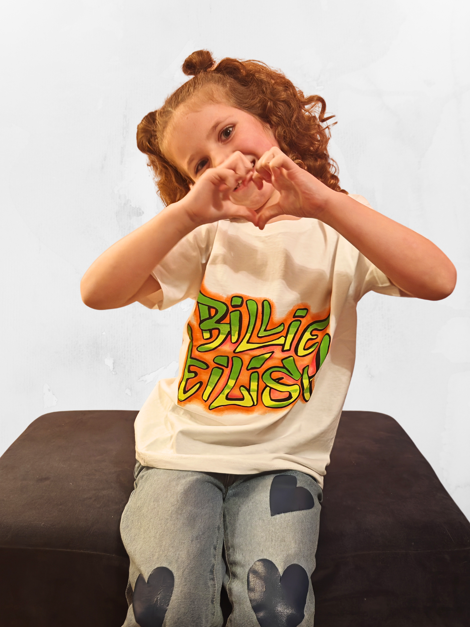 Billie Eilish Graffiti Spray Kids White TShirt