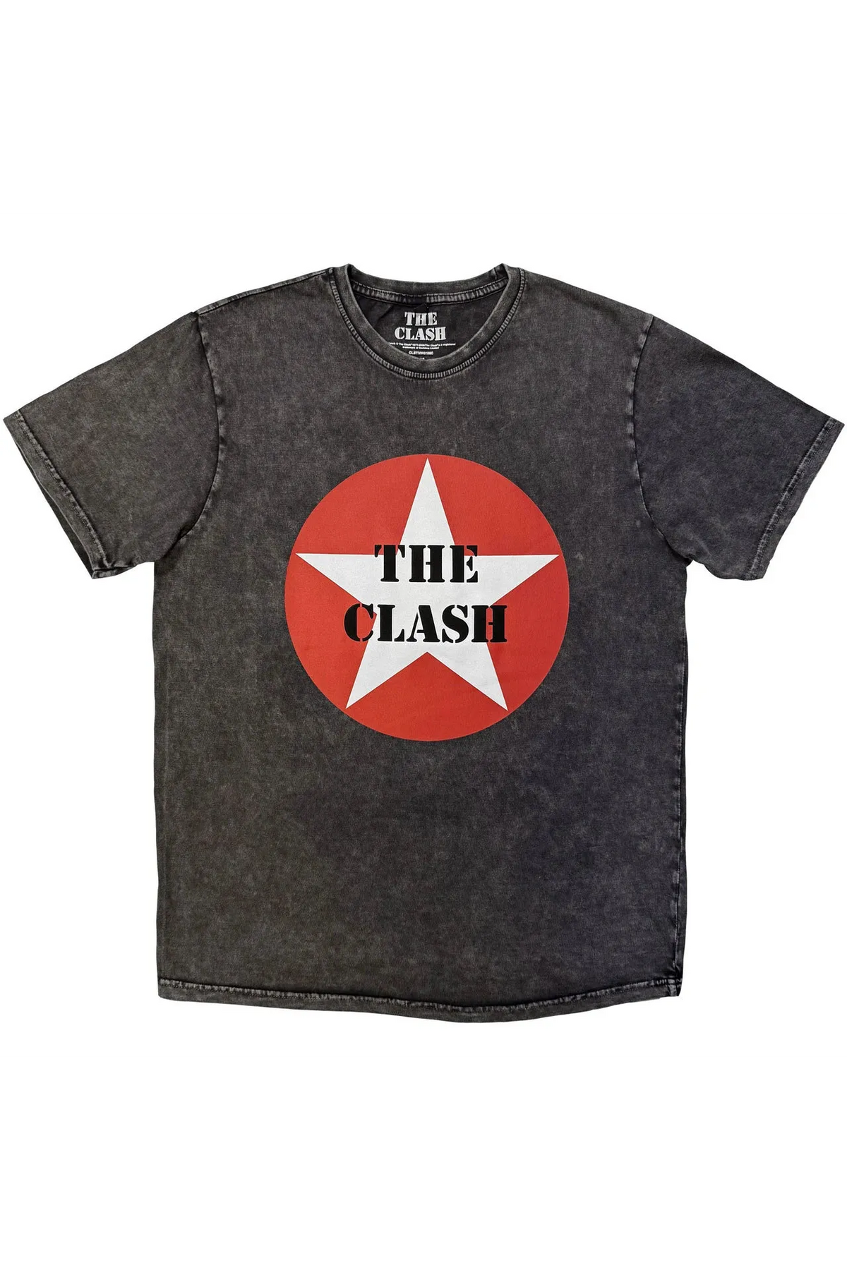 The Clash Star Badge Grey Stonewash Tshirt