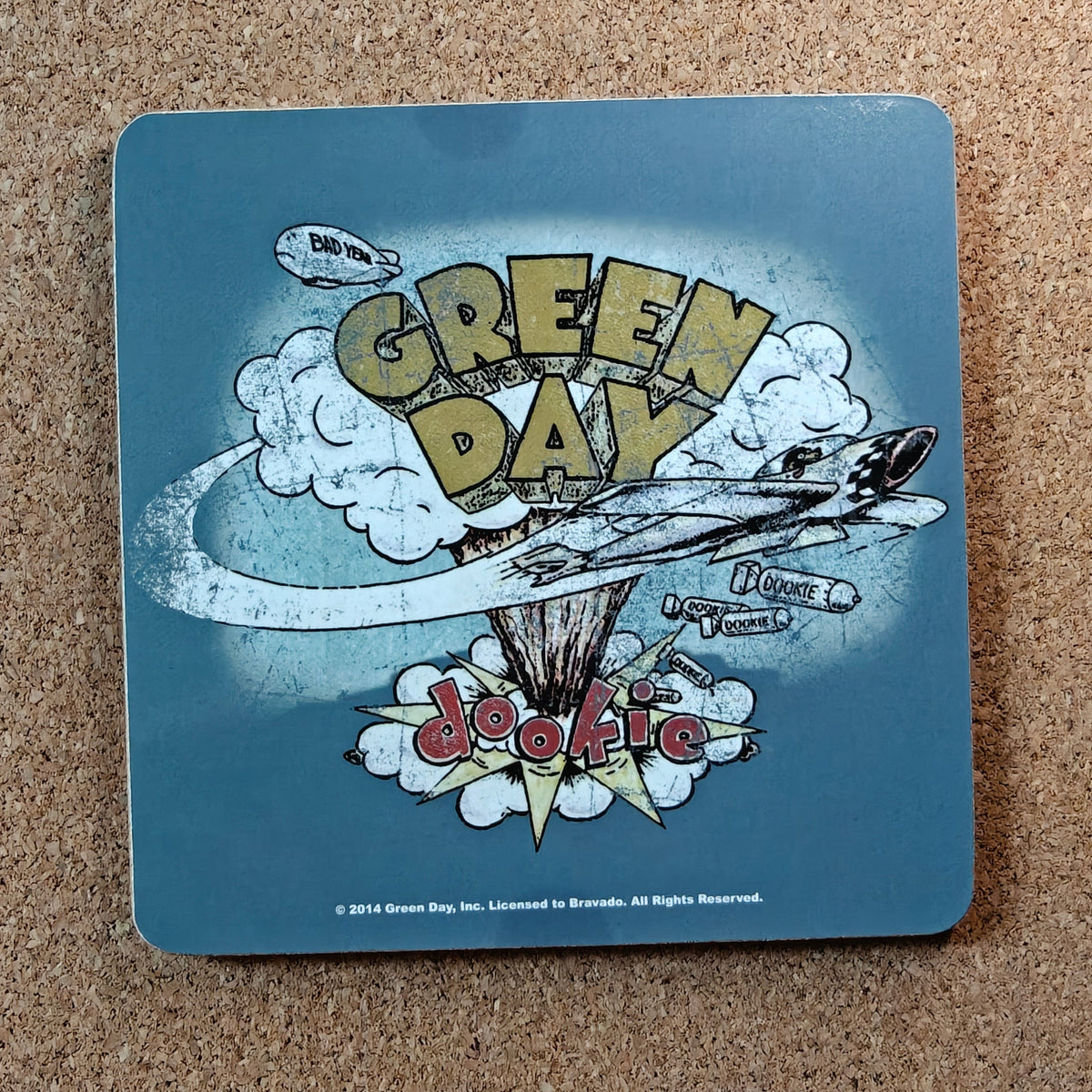 Green Day Dookie Album Cover Cork Coaster