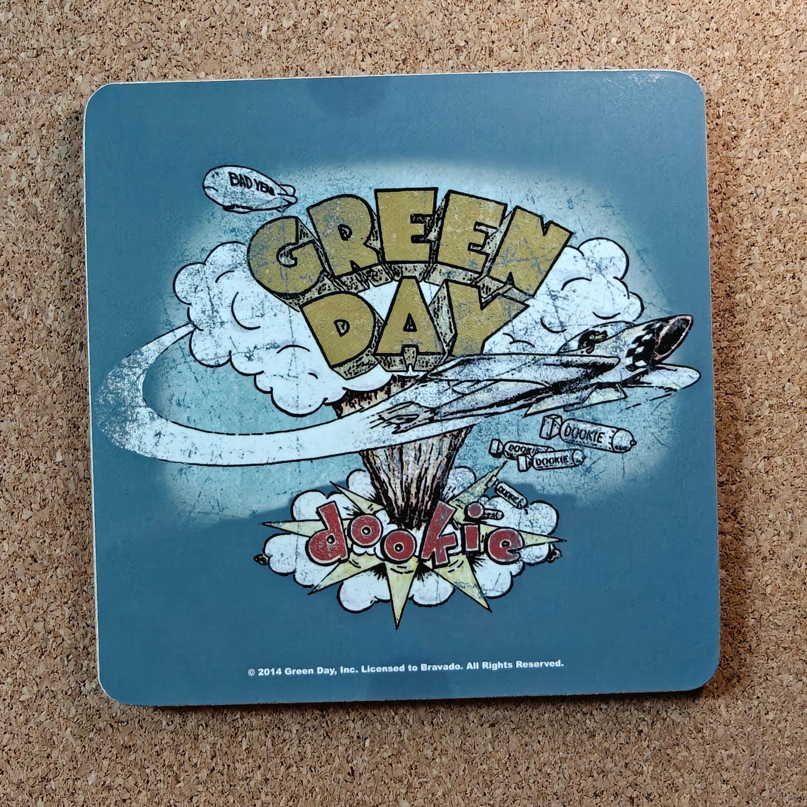 Green Day Dookie Album Cover Cork Coaster