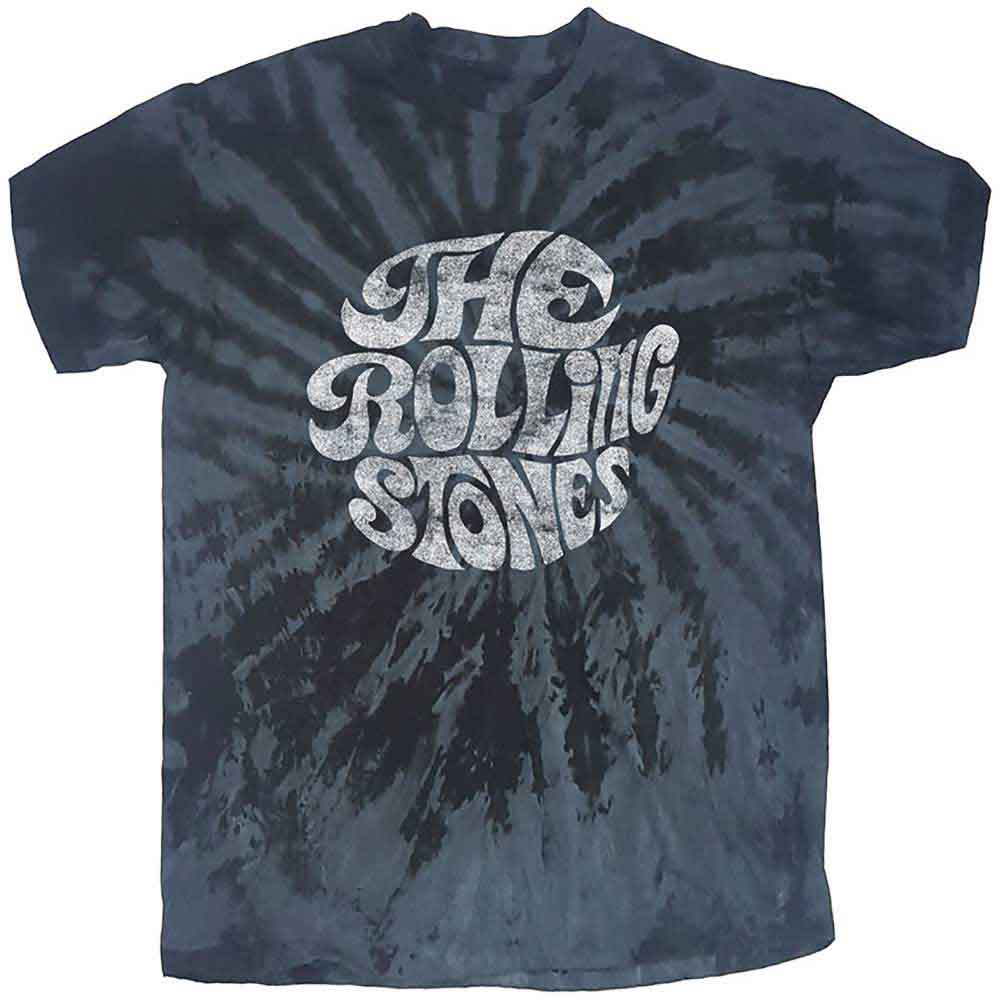 The Rolling Stones 70s Tie Dye Blue Tshirt