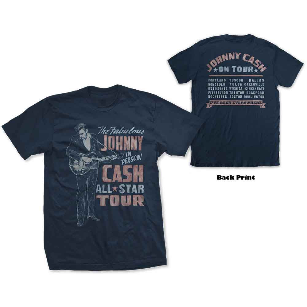 Johnny Cash All Star Tour Navy Tshirt