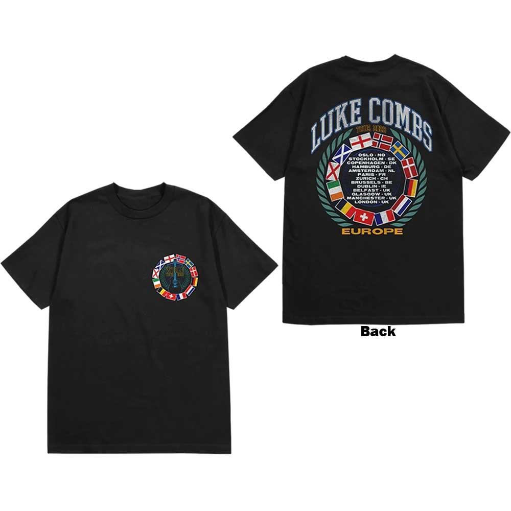 Luke Combs Europe 2023 Tour Black Tshirt