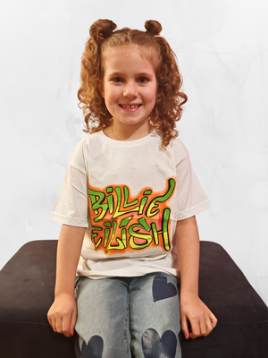 Billie Eilish Graffiti Spray Kids White TShirt - PRE ORDER