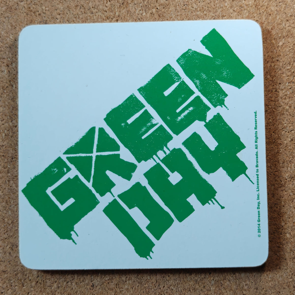 Green Day Band Logo Cork Coaster