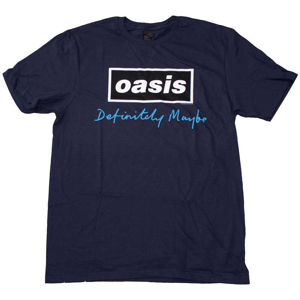Oasis Definitely Maybe Script Navy Tshirt