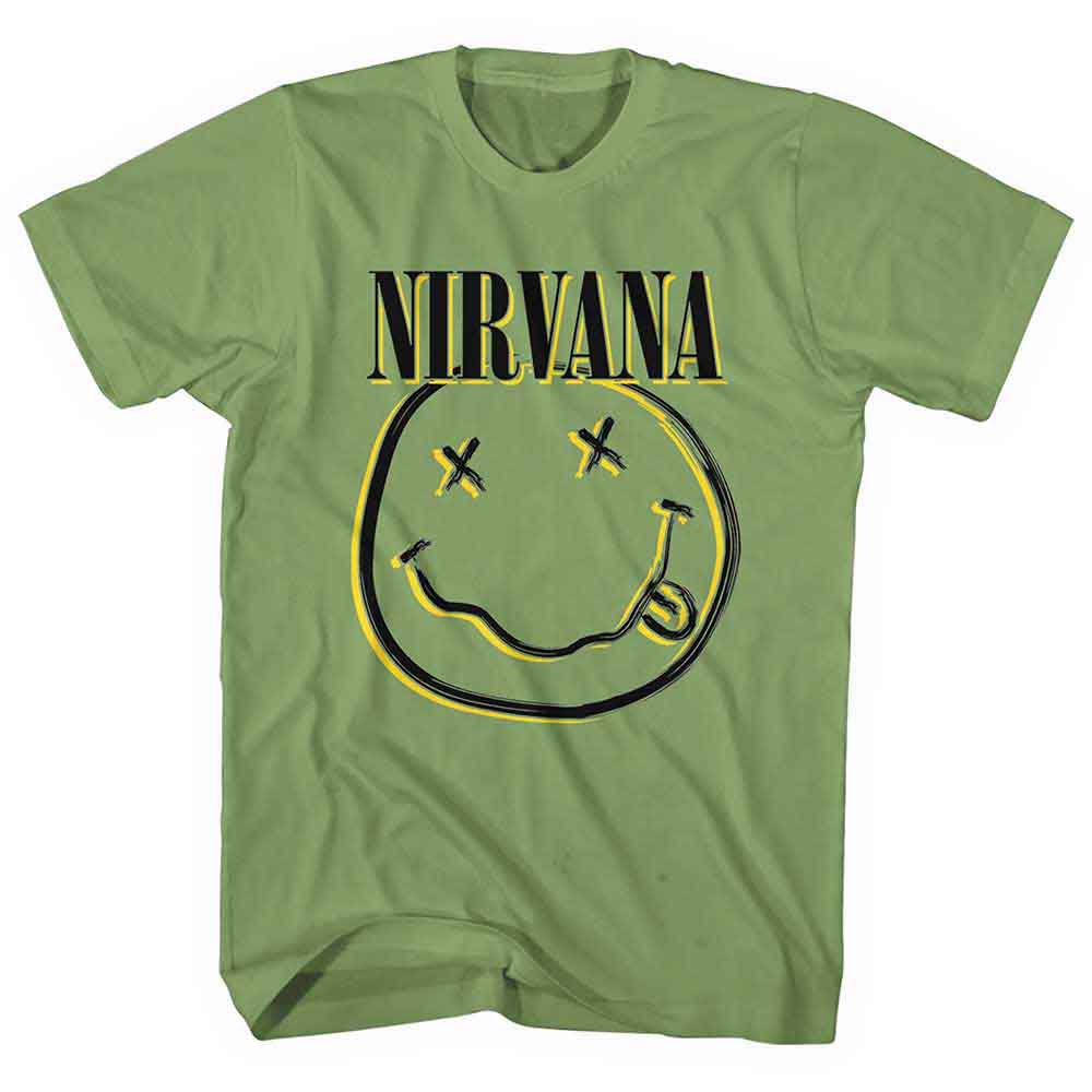 Nirvana Inverse Happy Face Green Tshirt