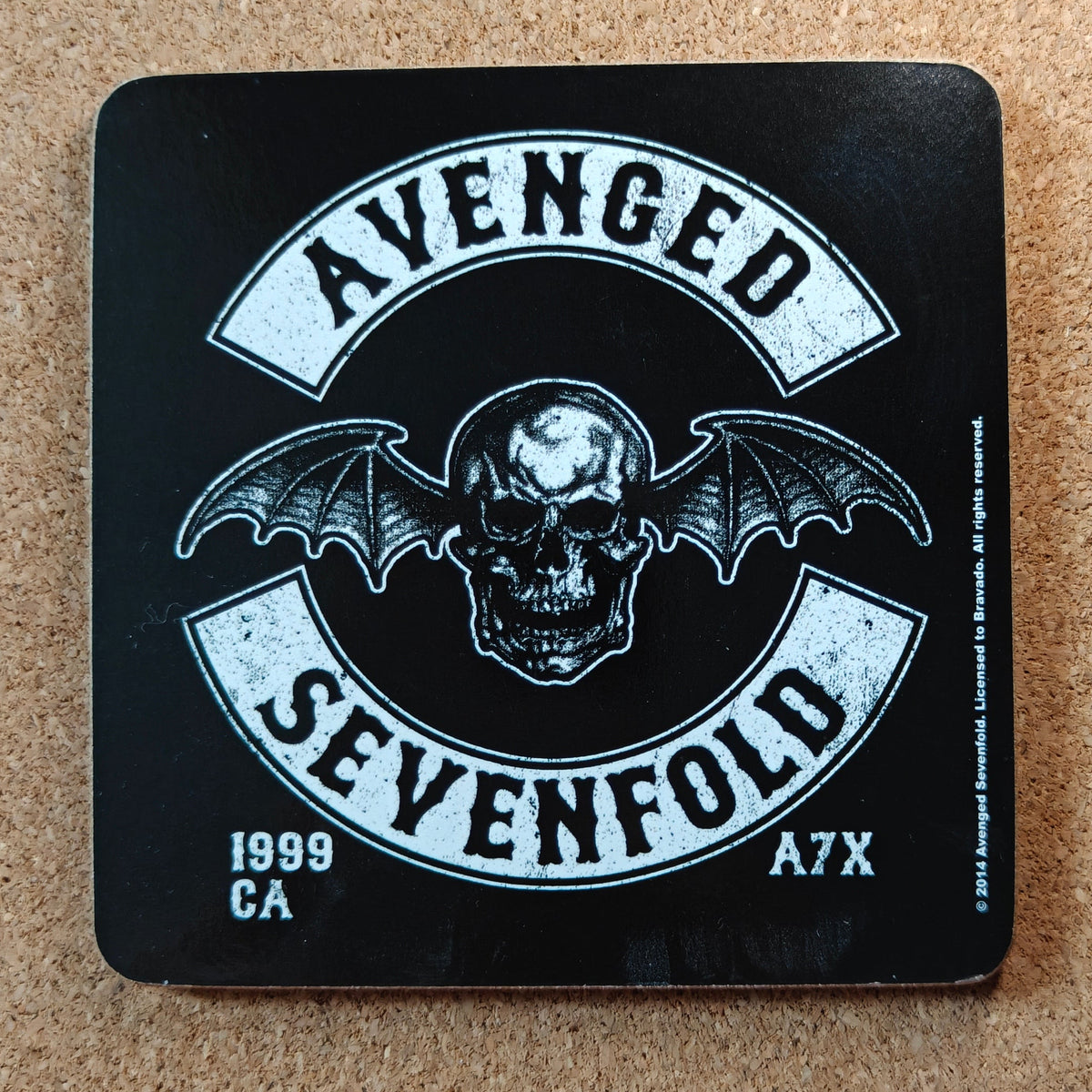 Avenged Sevenfold Bat Logo Cork Coaster