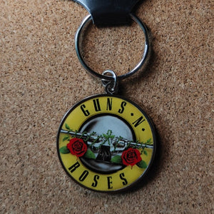 Guns N Roses Bullet Logo Circle Metal Keyring