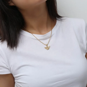 Cherub Pendant Necklace Gold