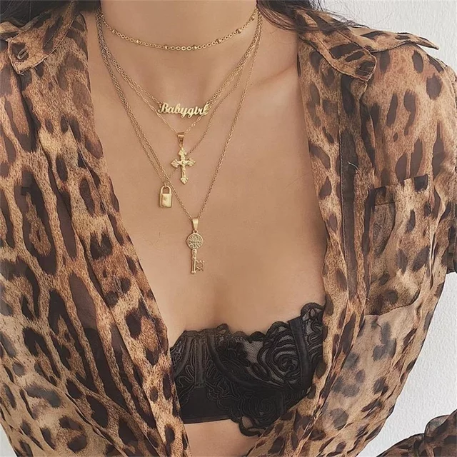 No Saint Gold Layered Necklace
