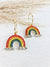 Gold Plated Rainbow Cubic Zirconia Hoop Earrings - Rebel Rebel Boutique