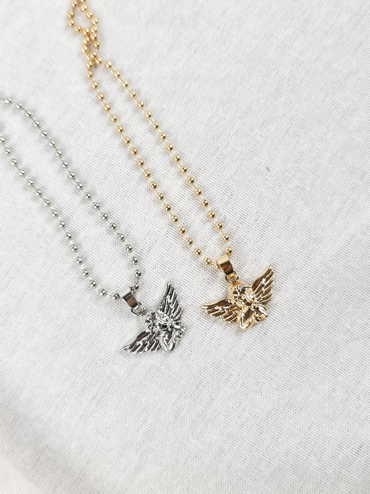 Cherub Pendant Necklace Gold