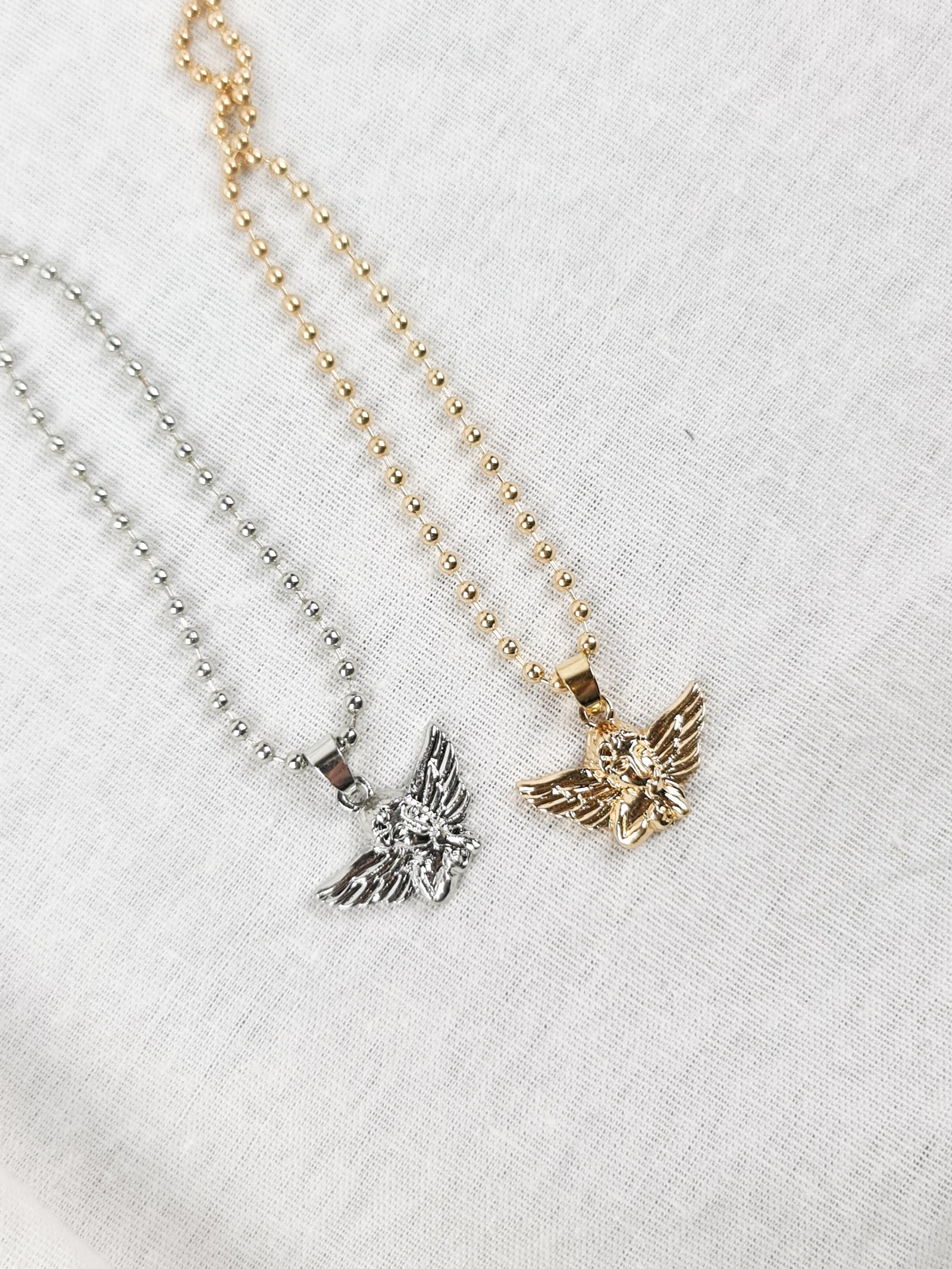 Cherub Pendant Necklace Silver