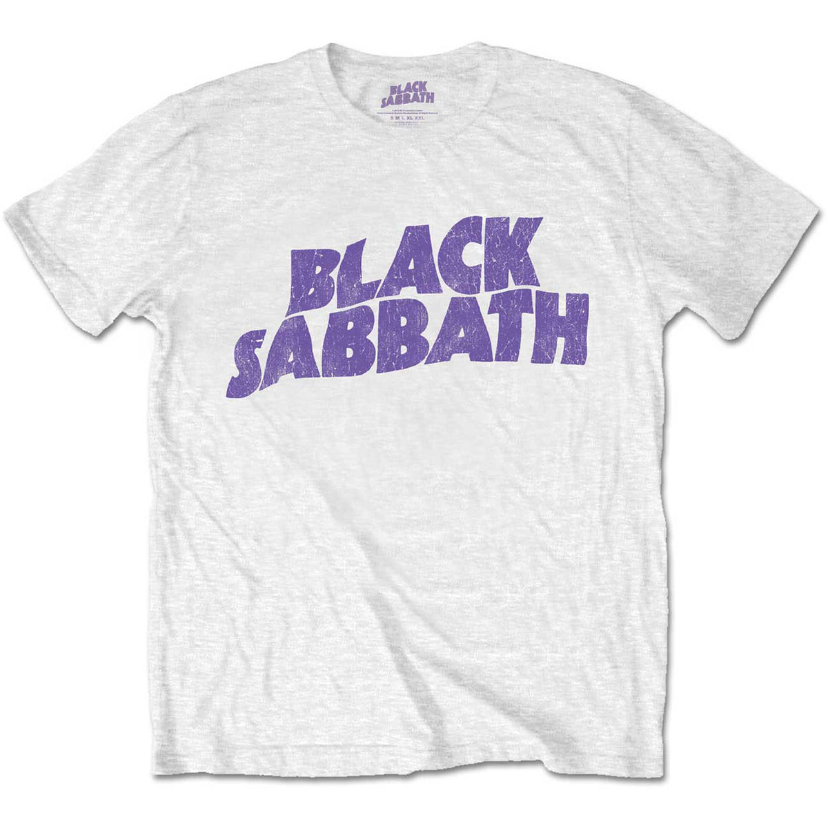 Black Sabbath Wavy Logo White Tshirt