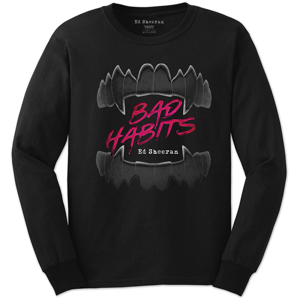 Ed Sheeran - Bad Habits (Long Sleeved Black) Tshirt - PRE ORDER