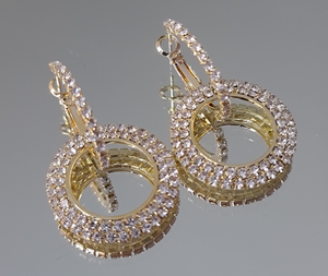 Gold Diamanté Circle Earrings - Rebel Rebel Boutique