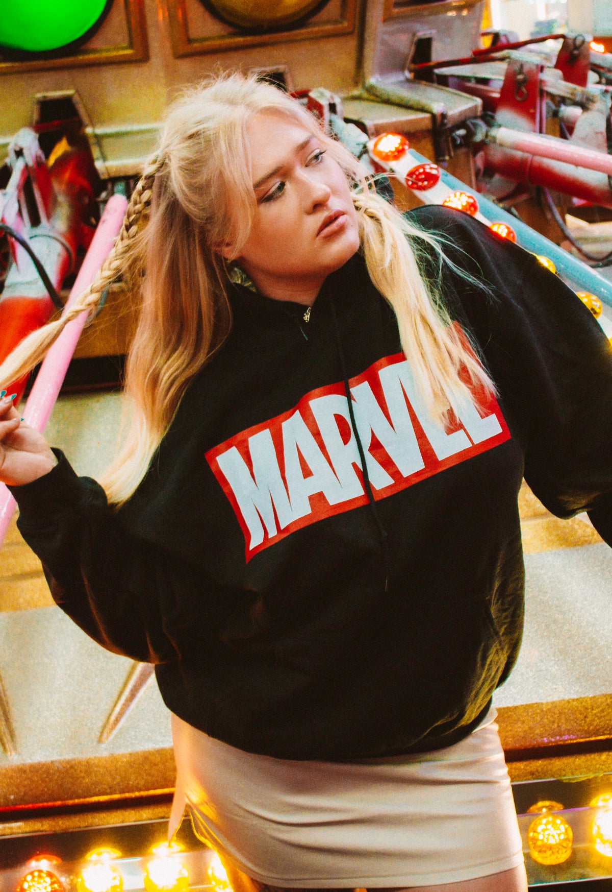 Marvel Logo Black Licensed Unisex Hoodie