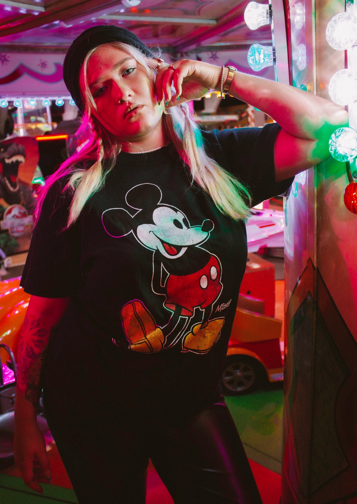 Disney Mickey Mouse Vintage Black Licensed Unisex Tshirt