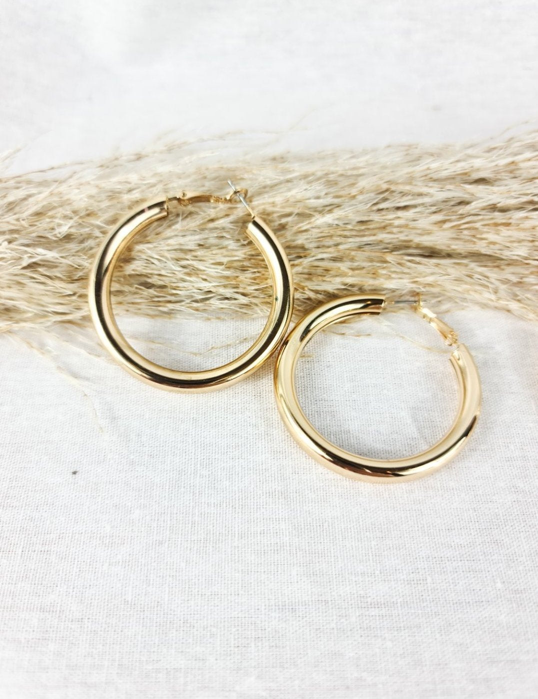 Gold Chunky Large Hoops