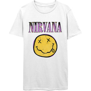 Nirvana Happy Face - Xerox White Tshirt - PRE ORDER