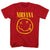 Nirvana Happy Face - Yellow on Red Tshirt - PRE ORDER